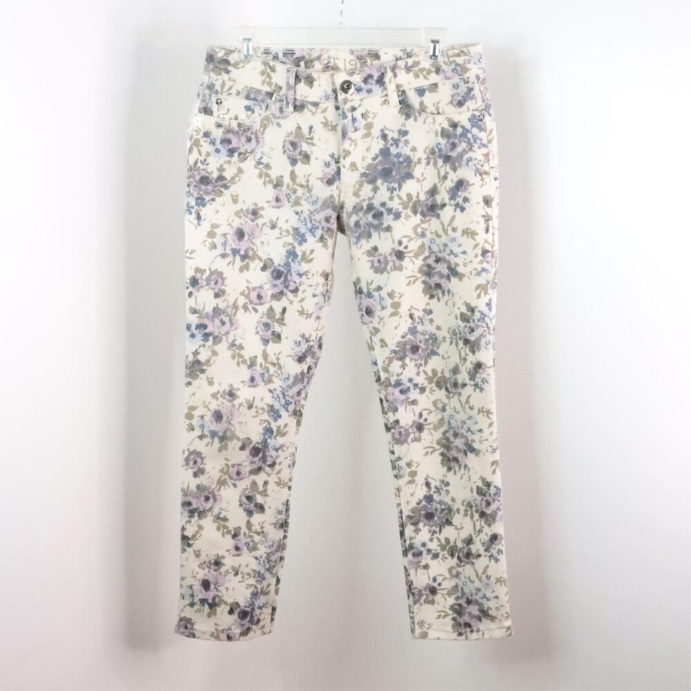 DL1961 Women's 29 Angel Skinny Ankle Floral 4Way Stretch Denim Mid-Rise Jeans